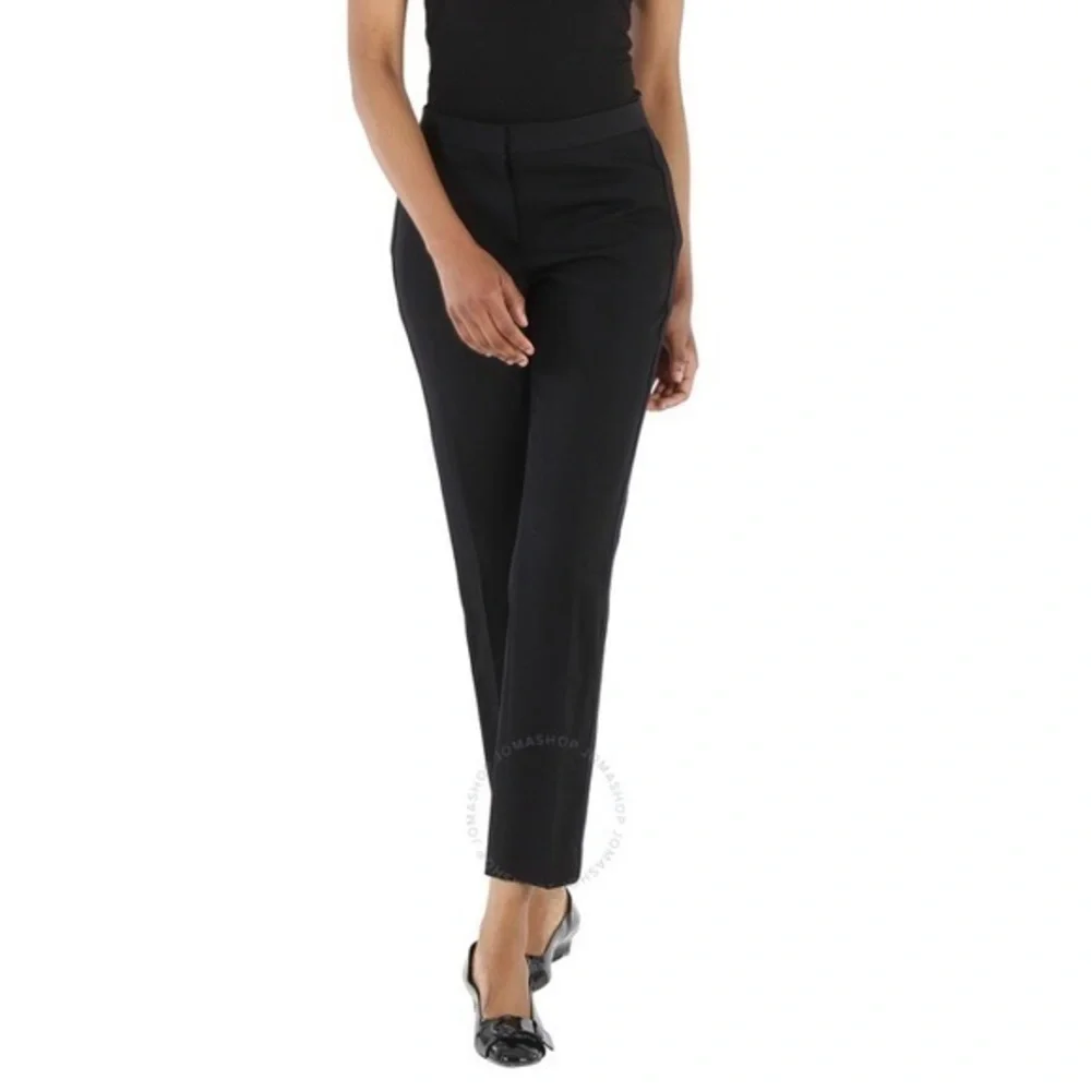 Burberry Trousers Straight-Fit Tailored Wool in Black